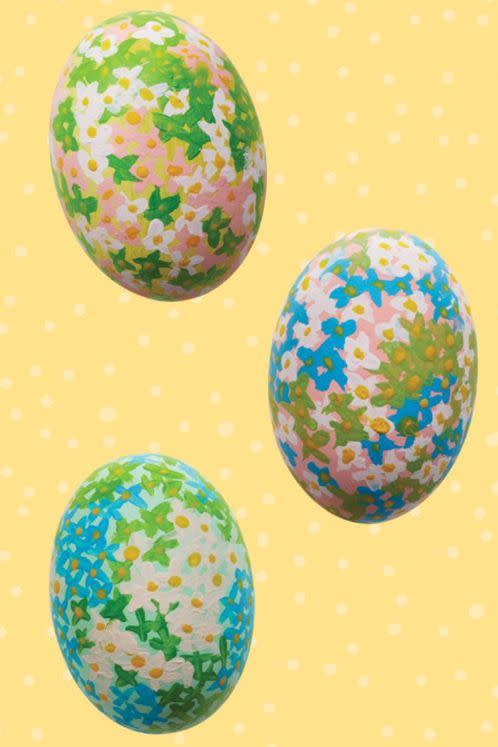 15) Floral Easter Eggs