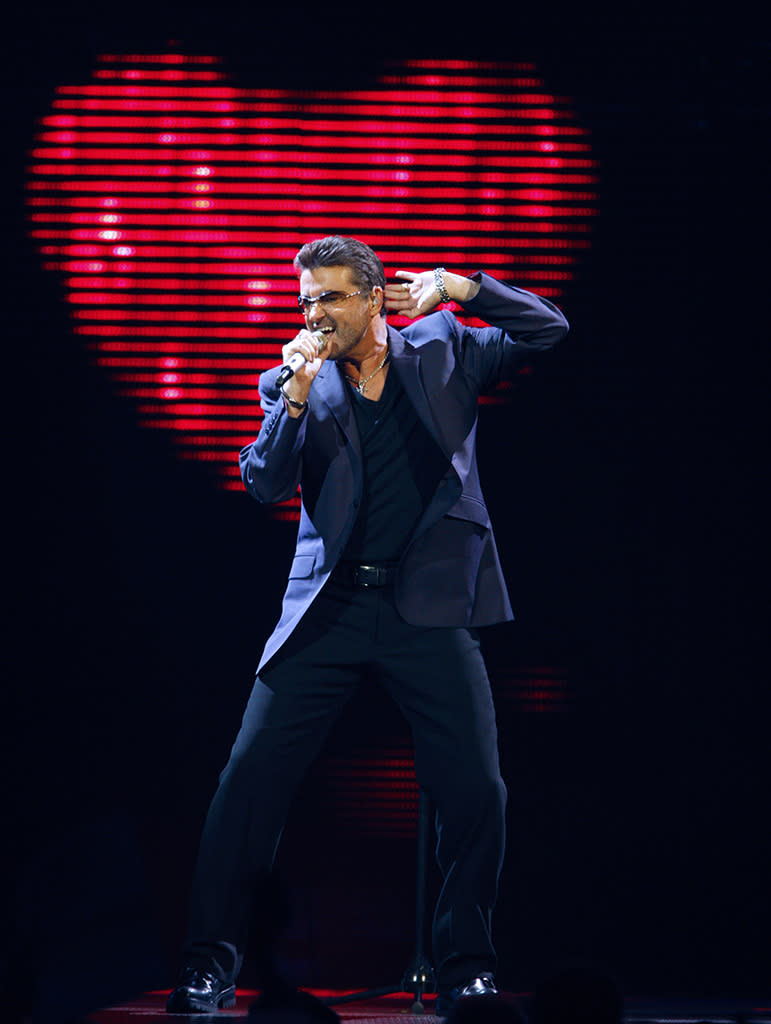 George Michael performs at the HP Pavilion on June 19, 2008, in San Jose, Calif. (Photo: Rocky Widner/FilmMagic)