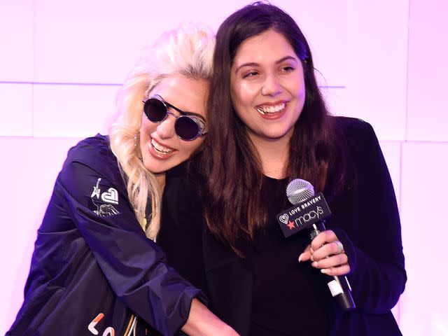 <p>Kevin Mazur/Getty</p> Lady Gaga and Natali Germanotta at the launch of "Bravery" by Lady Gaga and Elton John at Macy's Herald Square on May 4, 2016.