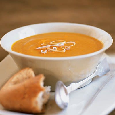Curried Carrot, Sweet Potato, and Ginger Soup