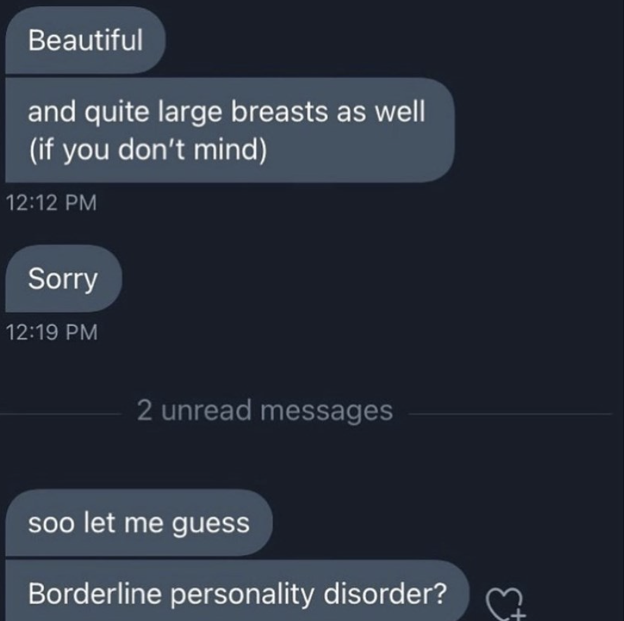 "Borderline personality disorder?"