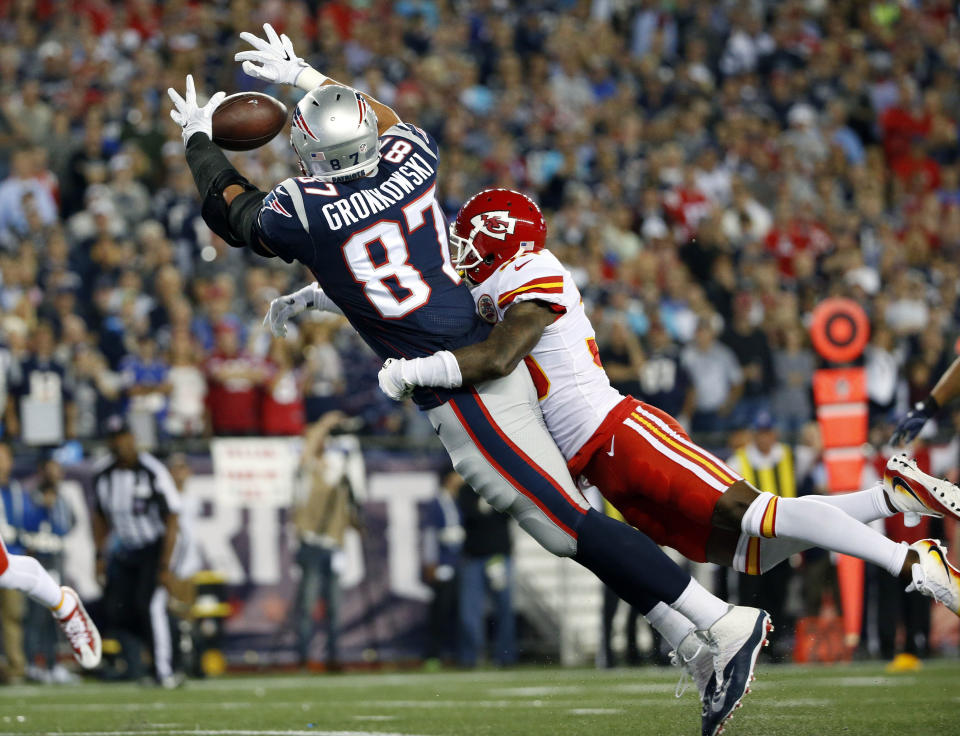 Television ratings for Chiefs-Patriots were down from last year's NFL opening game. (AP)
