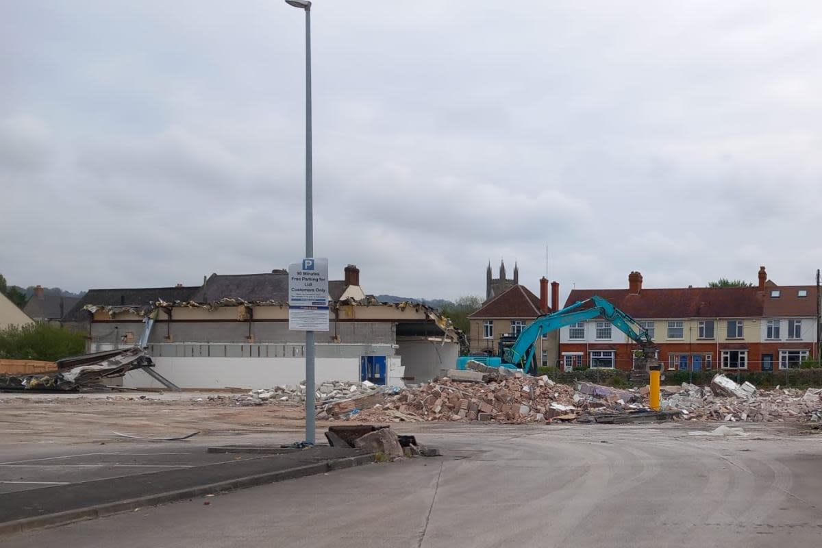 Demolition works to a branch of Lidl in Wells are progressing well. <i>(Image: Jamie Grover, Newsquest)</i>