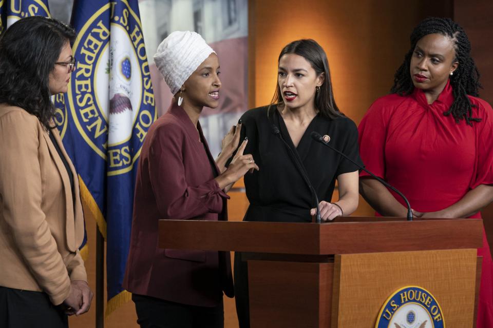 The four congresswomen respond to remarks made by Donald Trump (AP)