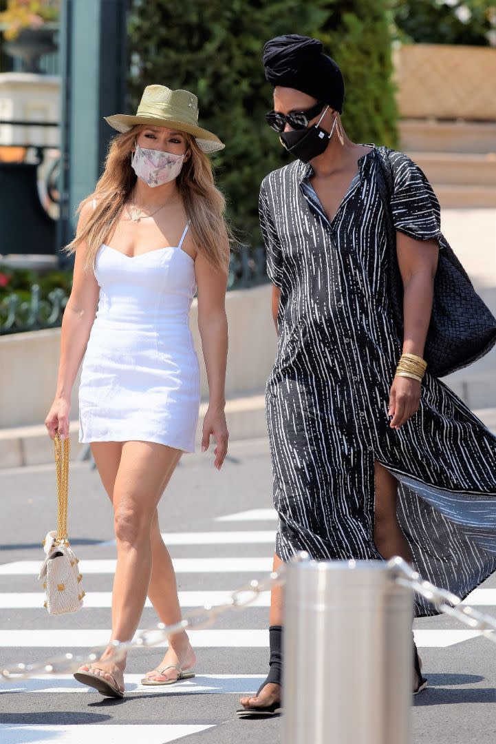 Jennifer Lopez (L) heads out and about to shop in Monaco, July 26. - Credit: Spread Pictures/Splash News