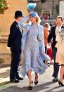 <p>The model and <em>Kingsman: The Golden Circle</em> star wore a powder blue lace dress with black heels and a statement-making hat. </p>