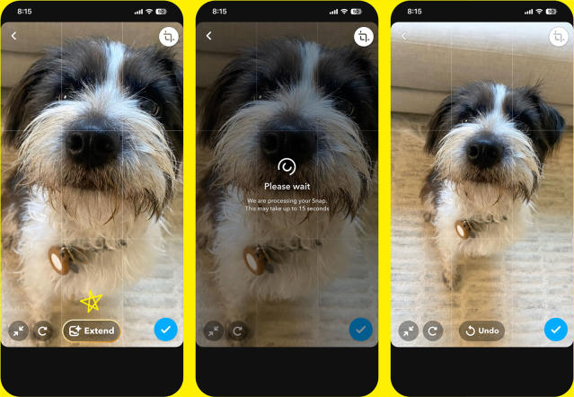 Snapchat Extend snaps update, Generate a zoomed out version snaps