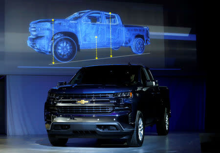 General Motors reveals its 2019 Chevrolet Silverado pick-up truck at Eastern Market before the start of Press Days of the North American International Auto Show in Detroit, Michigan, U.S., January 13, 2018. REUTERS/Rebecca Cook