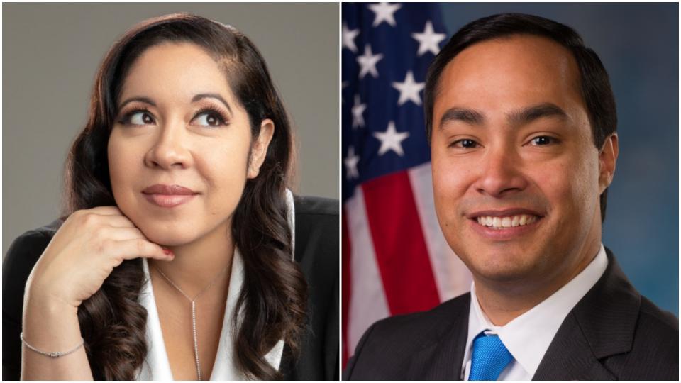 Gina Brillon and Rep. Joaquin Castro