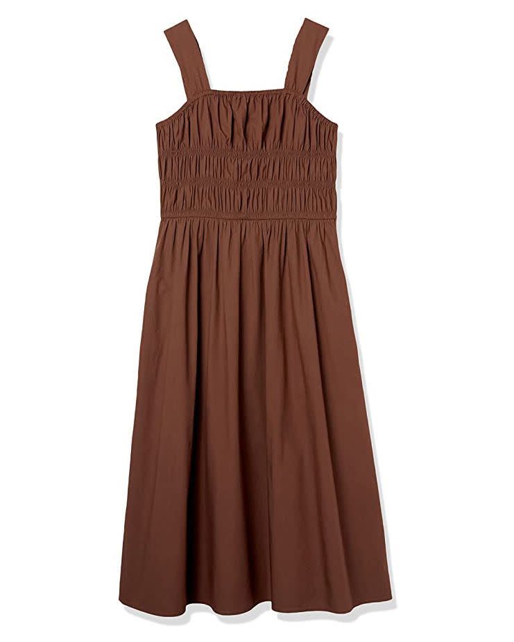 3) Lu Wide Strap Soft Smocked Midi Dress