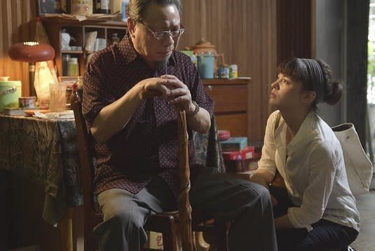 陳松勇、張榕容在電影《我們全家不太熟》飾演祖孫。（圖／翻攝自張榕容臉書）