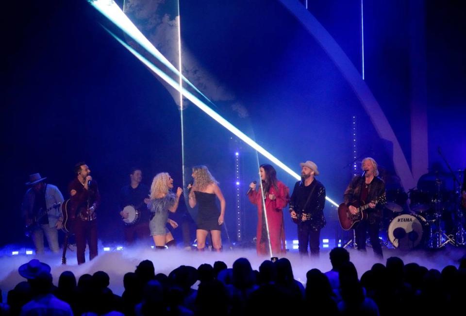 Sugarland and Little Big Town perform at the 2024 CMT Music Awards at the Moody Center in Austin, Tex., on April 7, 2024.