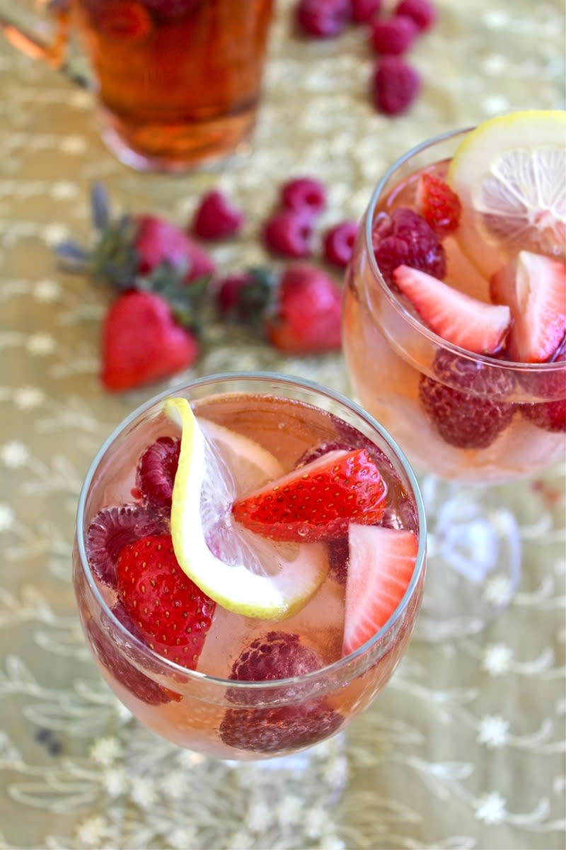 Strawberry and Limoncello rosé sangria 