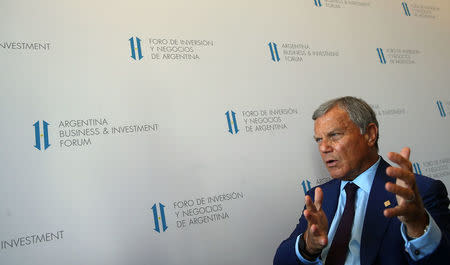 Sir Martin Sorrell, Chairman and Chief Executive Officer of WPP, the world's largest advertising company, speaks during an interview with Reuters at the Argentina Business and Investment Forum 2016 in Buenos Aires, Argentina, September 13, 2016. REUTERS/Marcos Brindicci