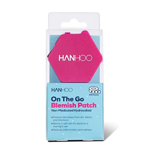 4) Hanhoo On the Go Blemish Patch | Hydrocolloid Patches | Blemish Spot Treatment | Acne Stickers for Blemishes on the Face and Body | Pimple Patch Dispenser | Cruelty-free and Vegan | 108 Patch Count