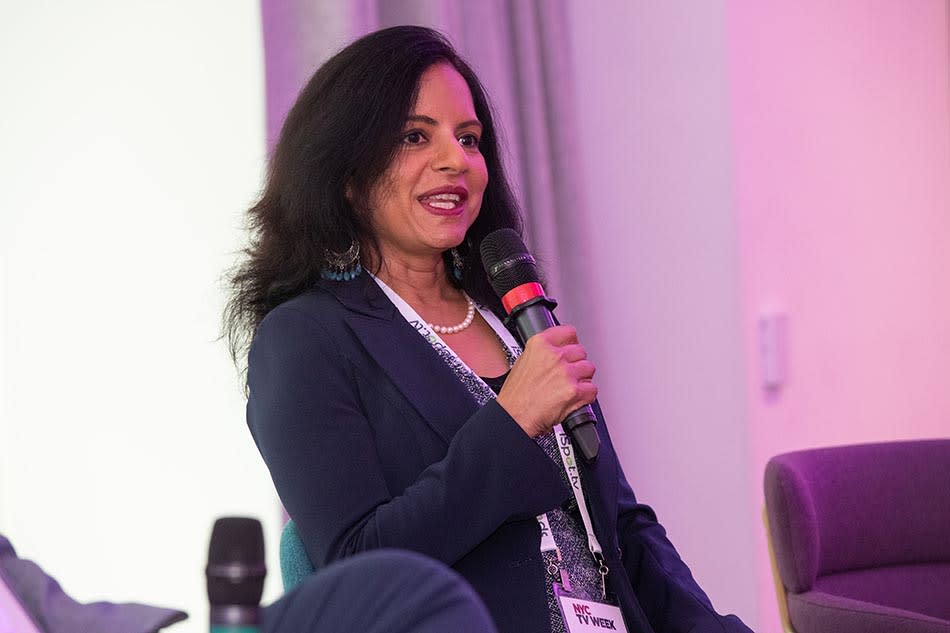 Google GM/VP of TV Platforms Shalini Govil-Pai during the post-lunch keynote conversation “Beyond TV With Google TV.”