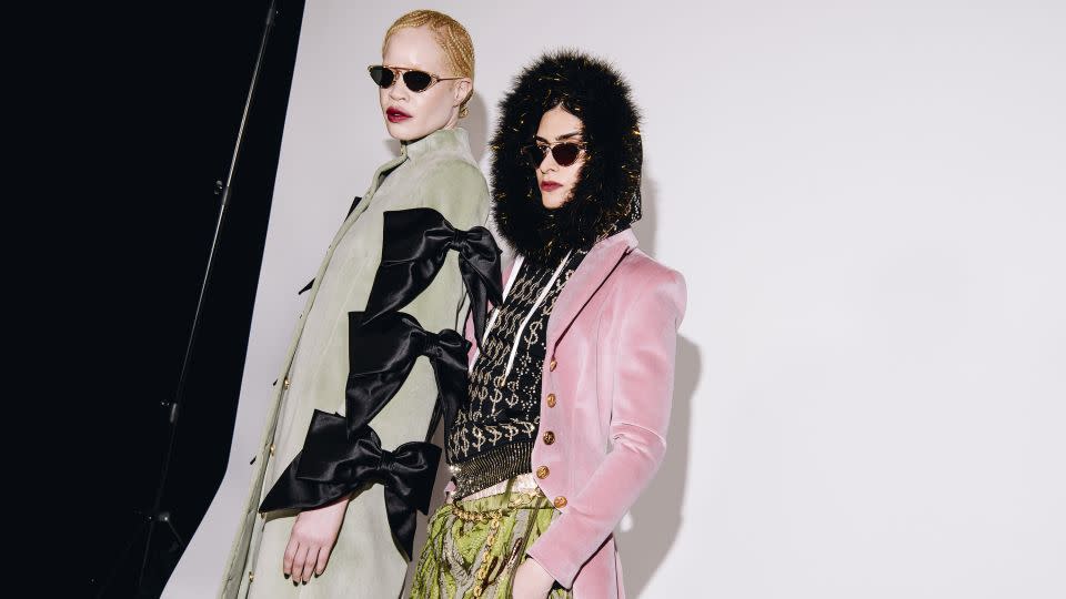 Models pose backstage at the Wiederhoeft show, which also centered eclectic, playful separates. - Nina Westervelt/WWD/Getty Images