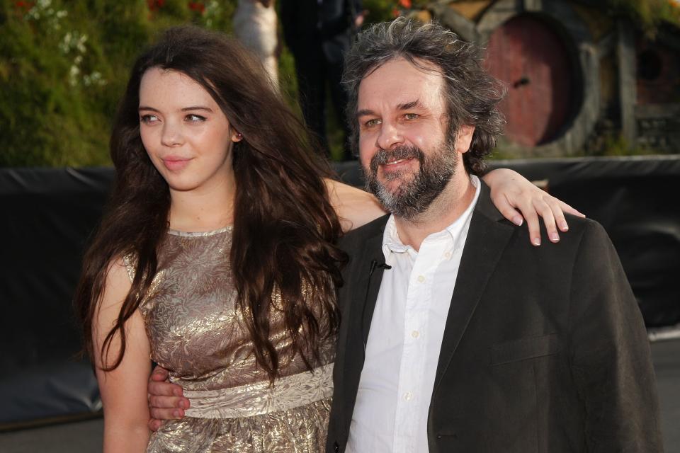 WELLINGTON, NEW ZEALAND - NOVEMBER 28: Director Sir Peter Jackson and daughter Katie arrive at the "The Hobbit: An Unexpected Journey" World Premiere at Embassy Theatre on November 28, 2012 in Wellington, New Zealand. (Photo by Hagen Hopkins/Getty Images)