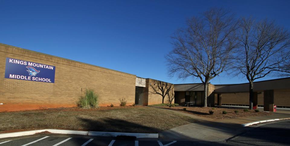 The exterior of Kings Mountain Middle School in Kings Mountain Thursday morning, Dec. 14, 2023.