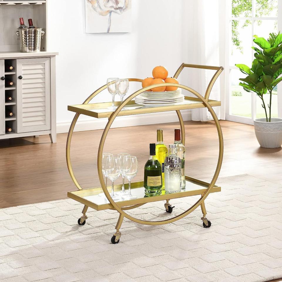 1) Gold Odessa Bar Cart