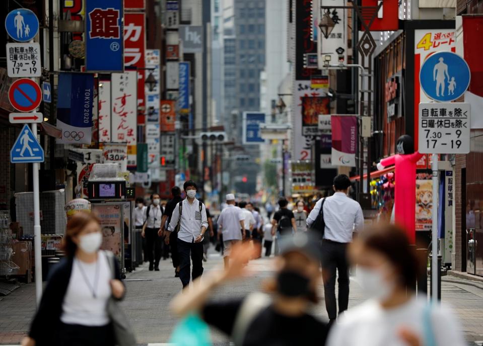 日本解封1個多月來，疫情明顯從東京都的「點」已擴散到各地的「面」。   圖：達志影像/路透社