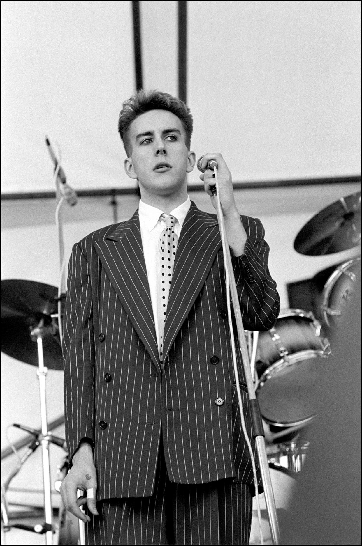 Terry Hall of the Specials performing at the Rock Against Racism show, Potternewton Park, Leeds, July 4, 1981. (Photo: David Corio/Redferns)