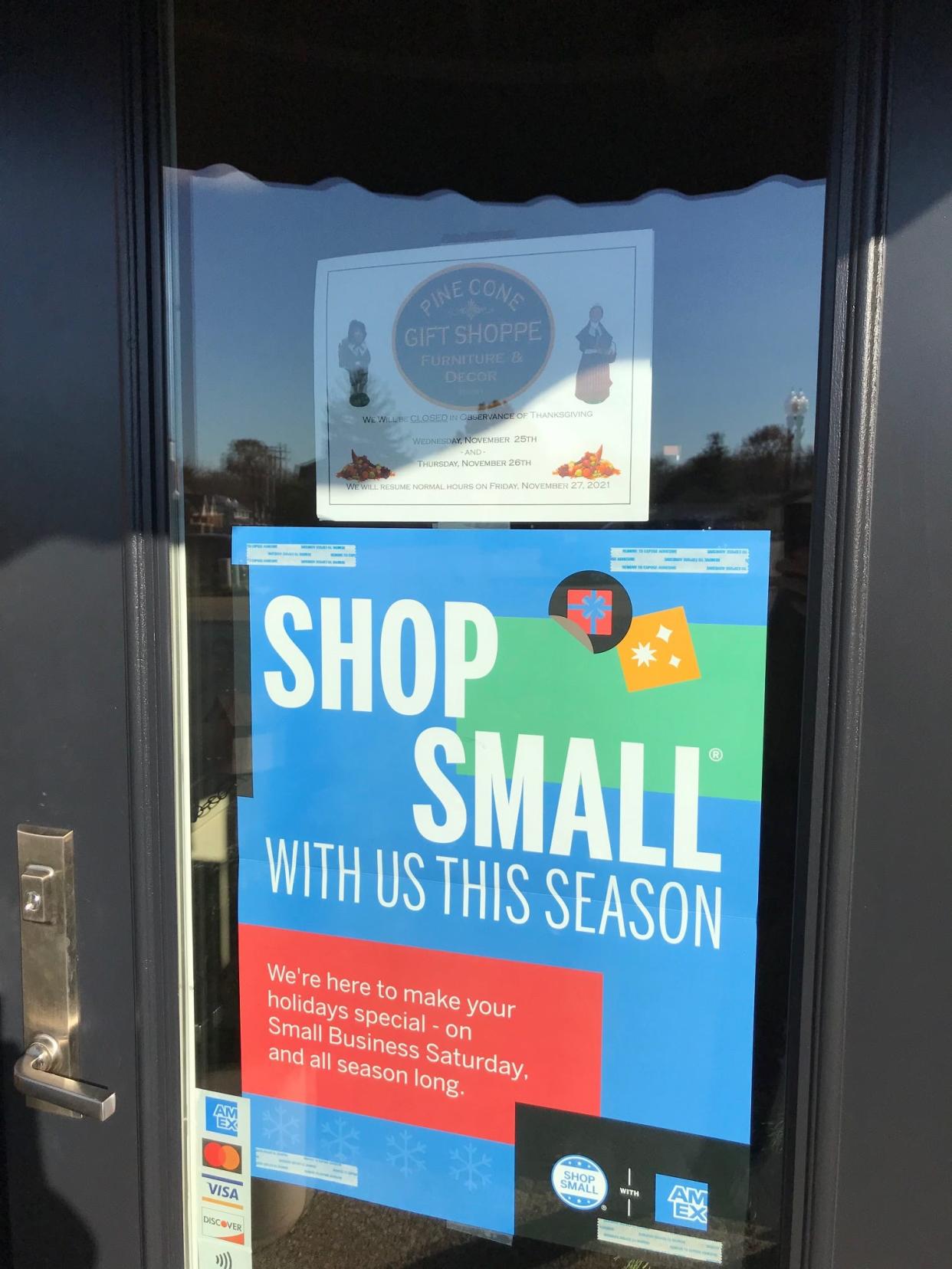 Shop Small is the theme behind Small Business Saturday, which marks its 12th year this weekend. The Pine Cone Gift Shoppe has been part of the campaign from its beginning. American Express began marketing the idea in 2010 as a followup to Black Friday shopping.