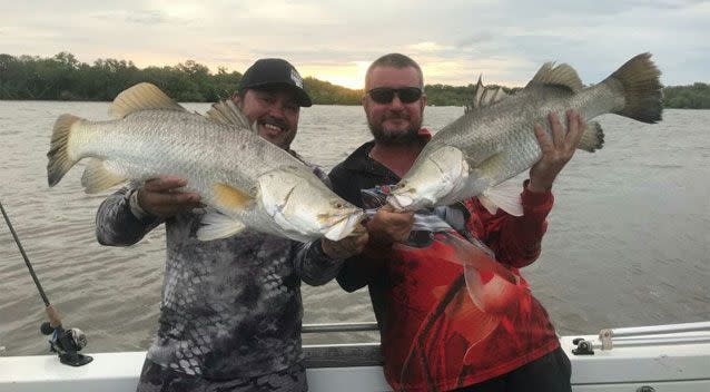 Despite the injury, the group of friends were over the moon with their fishing trip. Source: Supplied