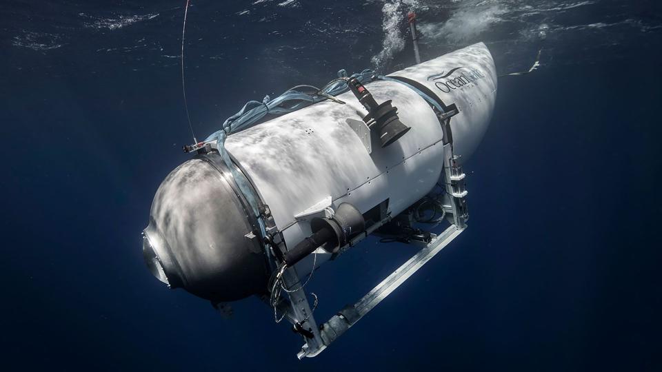 The Titan 5-Person Submersible is  designed to take five people to depths of 4,000 meters (13,123 feet) for site survey and inspection, research and data collection, film and media production, and deep sea testing of hardware and software, according to OceanGate.