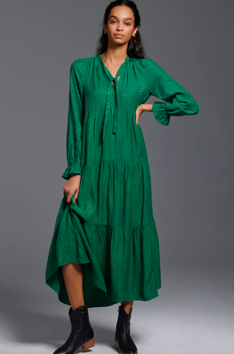 Wendy Tiered Maxi Dress. Image via Anthropologie.