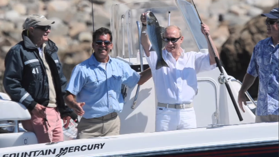 putin goes fishing w/ bush