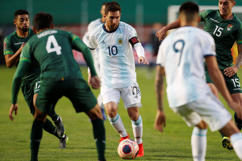 世界盃預賽，阿根廷對上波利維亞。圖片來源：Reuters
