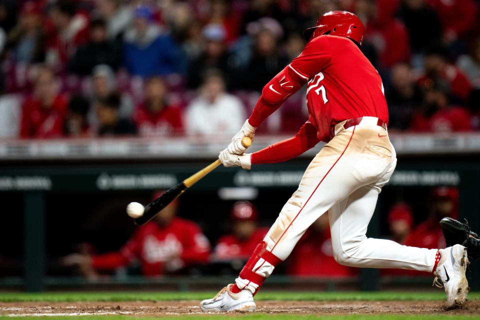 Cincinnati Reds outfielder Spencer Steer has been a consistent presence in the Reds' lineup with 18 RBI in 21 games.