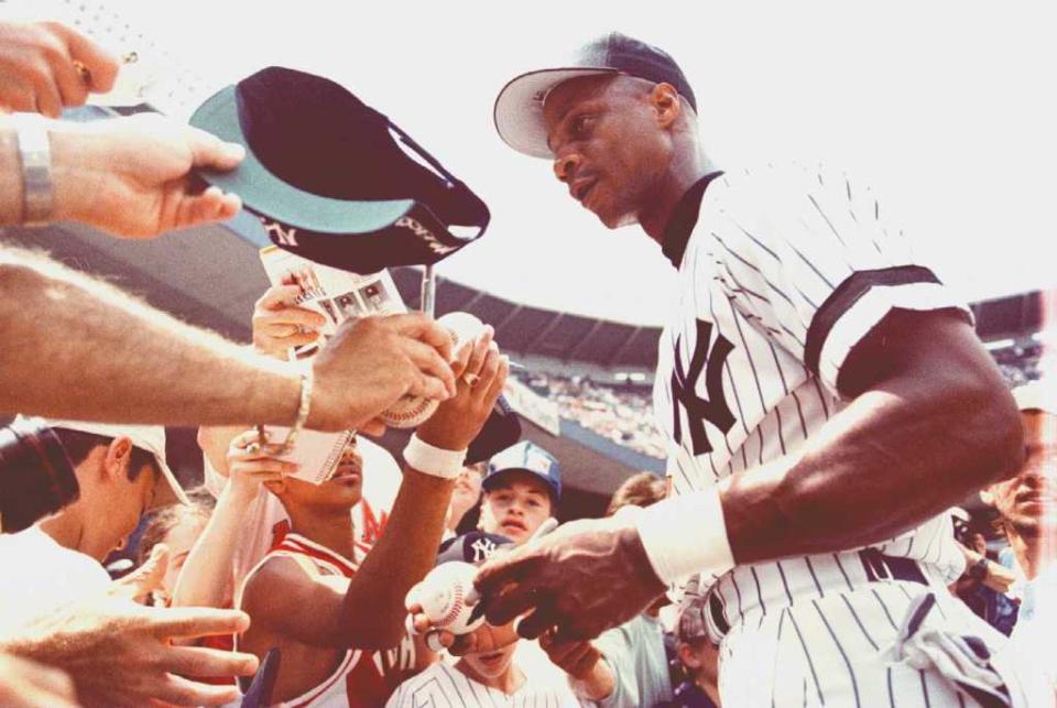 Strawberry, who like Gooden won World Series titles with the Yankees and Mets, said he will always love New York and the fans, but what he’s doing now is “far greater than hitting a baseball.” 7.7.96