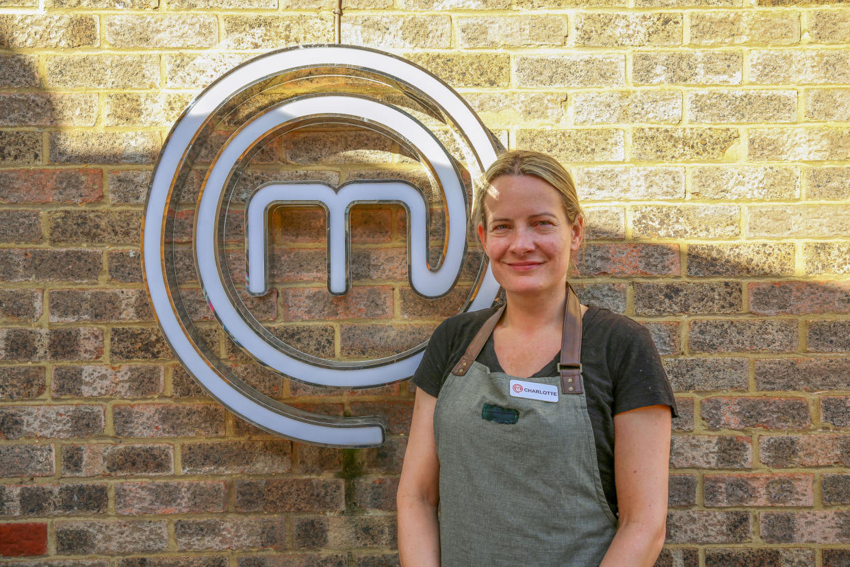 MasterChef contestant Charlotte cut the tip off her finger minutes into the first task. (BBC)