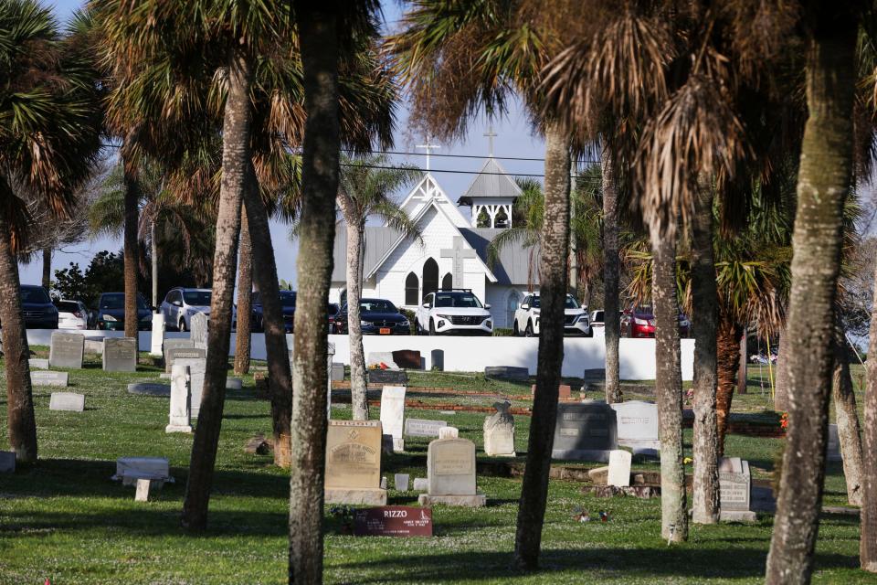 All Saints' Episcopal Cemetery is seen in front of the church, Sunday, Dec. 3, 2023, at 2303 NE Seaview Dr. in Jensen Beach. The church is older than Martin County, which was founded in 1925. The first cornerstone of the All Saints' Episcopal Church was laid on Dec. 5 1898 and the earliest documented dates of the congregation gathering without a building are in 1894.