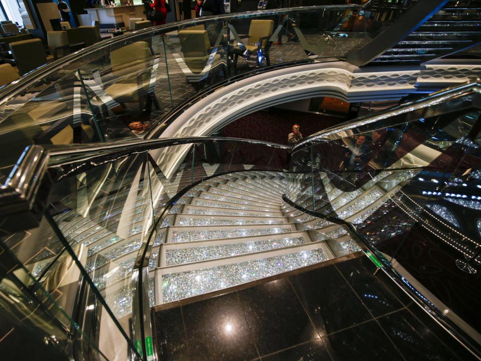 The crystal staircase in the MSC Meraviglia