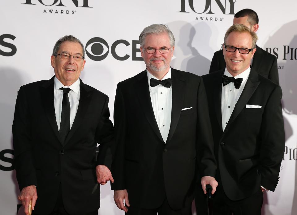 Christopher Durang (center) attends the 67th annual Tony Awards at Radio City Music Hall on June 9, 2013.