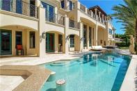 <p>The pool boasts a built-in bar and a spa. (Realtor.com) </p>