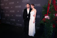 <p>Jamie Dornan and Dakota Johnson photographed for the Fifty Shade Freed Premiere on Feb 6, 2018 in Paris, France. (Photo by Olivier VIGERIE / Contour by Getty Images) </p>