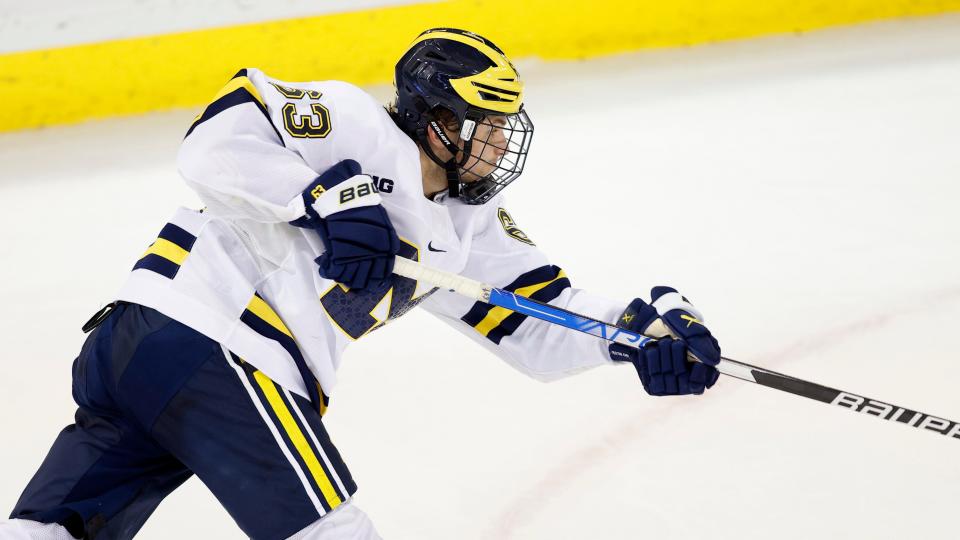 Luca Fantilli is a sophomore defenseman for the Michigan Wolverines.