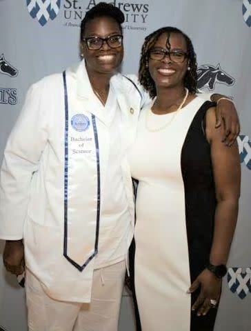 <p>Rooney Coffman - St. Andrews University Photographer</p> Chaquita Bandy, left, with mom Dorothy Miller