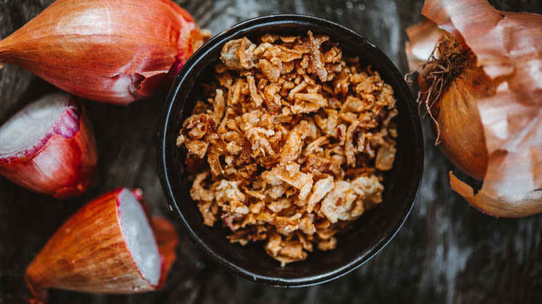 bowl of crispy onions