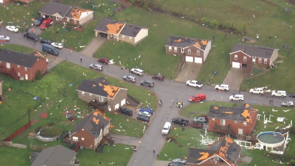 Widespread storm damage is seen in Jeffersonville, Indiana. - WLKY