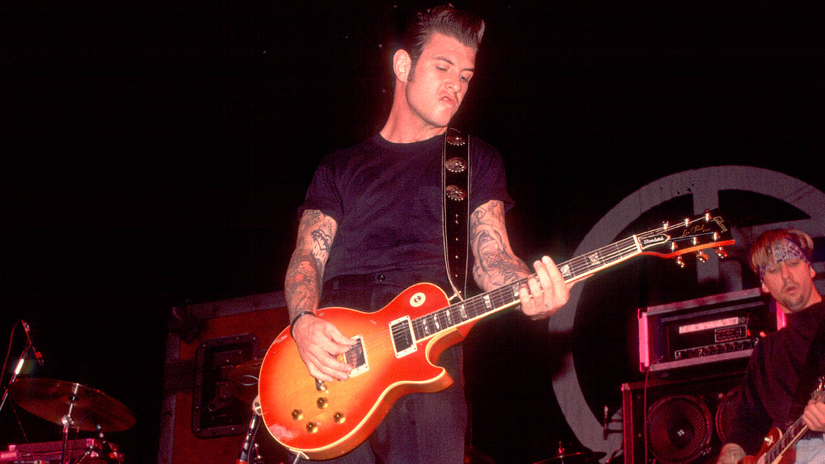  Mike Ness of Social Distortion onstage in 1991. 
