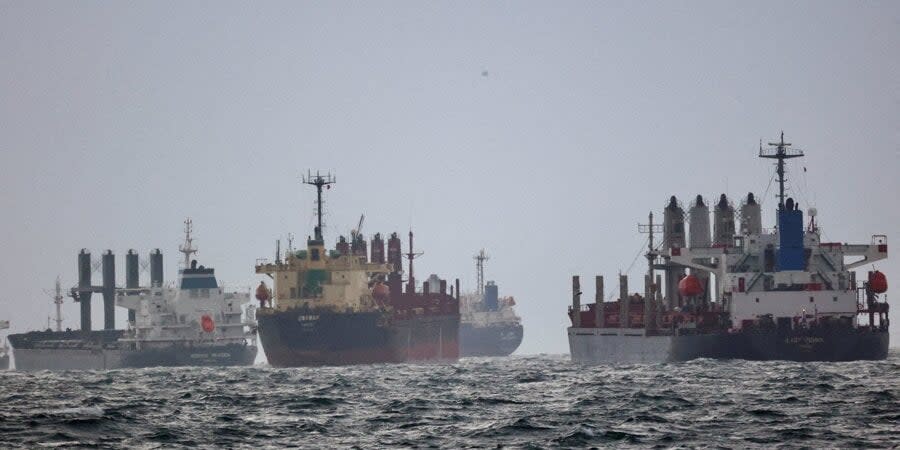 Cargo ships in the Black Sea