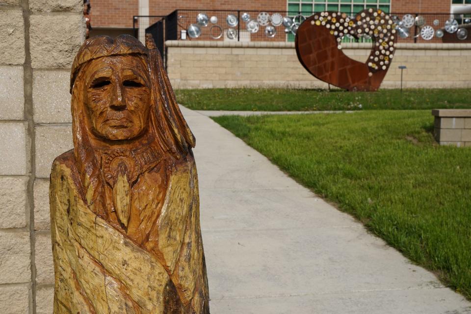 The artist for this sculpture called, “The Chief” is unknown.