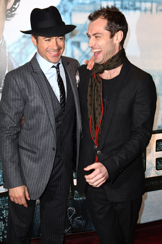 Sherlock Holmes UK Premiere 2009 Robert Downey Jr. Jude Law