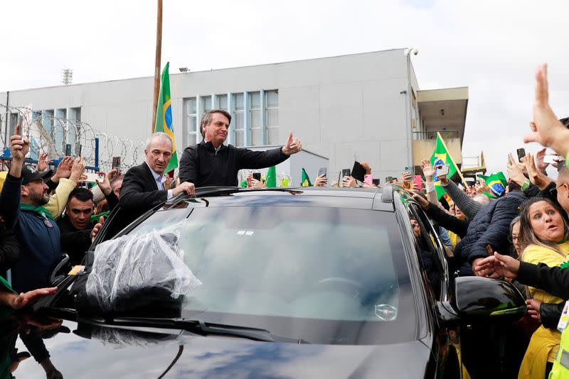 Brazil's former President Jair Bolsonaro arrives in Porto Alegre