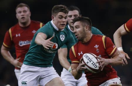 FILE PHOTO - Britain Rugby Union - Wales v Ireland - Six Nations Championship - Principality Stadium, Cardiff - 10/3/17 Wales' Rhys Webb in action with Ireland's Garry Ringrose Action Images via Reuters / Andrew Boyers Livepic